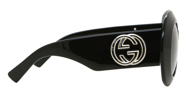 Gucci GG1647S 007 Oval Black Sunglasses | SmartBuyGlasses US display picture 1