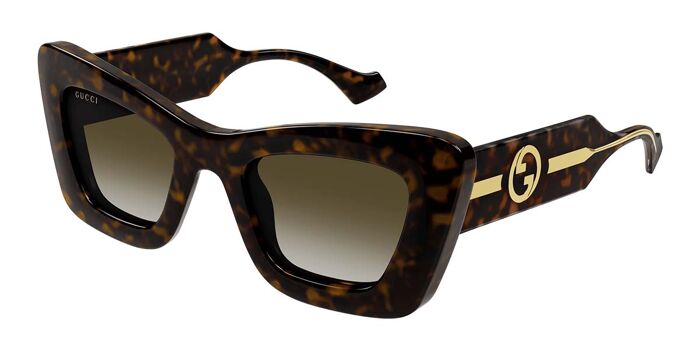 Gucci GG1552S 004 Cat Eye Transparent Brown Sunglasses 