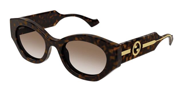Gucci GG1553S 002 Oval Tortoise Sunglasses | SmartBuyGlasses US display picture 2