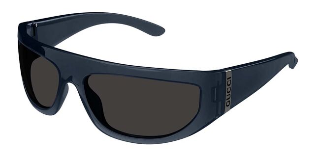 Gucci GG1574S 003 Sunglasses Blue Rectangle Frame, Grey Lenses Gucci Gucci GG1574S 003 Sunglasses Blue Rectangle Frame  main image 2