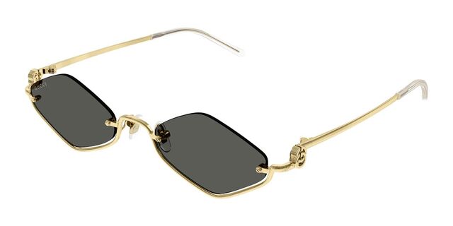 Gucci GG1604S 001 Geometric Gold Sunglasses | SmartBuyGlasses US display picture 2
