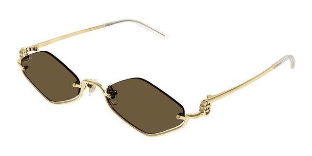 Gucci Women Sunglasses Gold Brown Geometric GG1604S 002 BRAND NEW Gucci Geometric frame sunglasses GG1604S || HolyMoly main image 4
