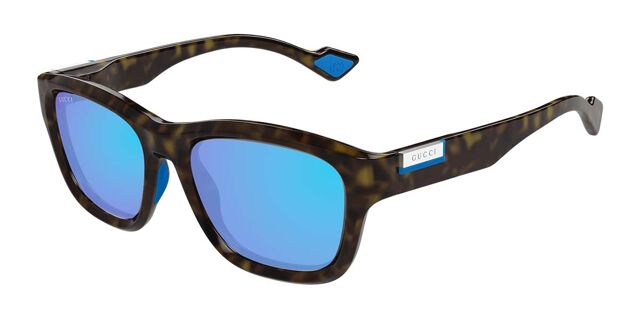 Gucci Tortoise and Blue Sunglasses Gucci Round Avana Sunglasses GG0124SA Tortoise Blue 537026  main image 3