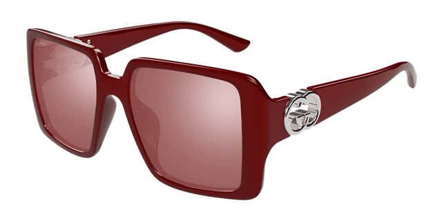 NEW GUCCI GG1692SA 005 WOMEN BURGUNDY SUNGLASSES Gucci GG1692SA Asian Fit 005 Square Burgundy Sunglasses  main image 2