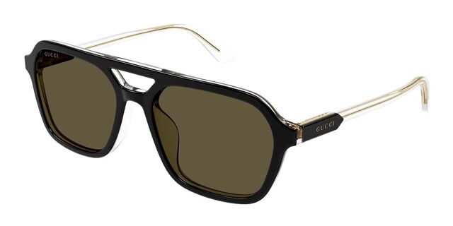 Gucci GG1823SA Asian Fit 003 Pilot Black On Clear Sunglasses  display picture 1