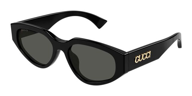 Gucci GG1845SA Asian Fit 001 Oval Black Sunglasses 