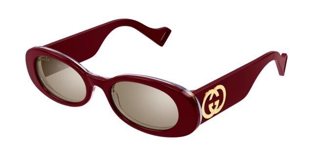 Gucci GG0517S 009 Oval Burgundy Sunglasses | SmartBuyGlasses US display picture 3