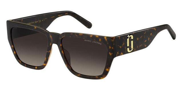 Marc by Marc Jacobs tortoise/yellow trim sunglasses Marc Jacobs MJ 1099/S 086/HA Oval Dark Tortoise Sunglasses  main image 2