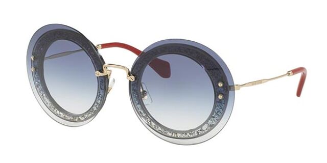 Miu Miu MU10RS UES4R2 Round Blue Sunglasses | SmartBuyGlasses UK display picture 2