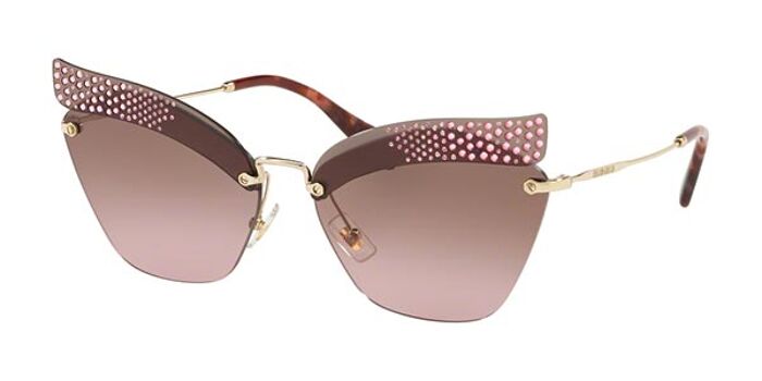Miu Miu MU56TS BY61C0 Cat Eye Gold Sunglasses  display picture 2