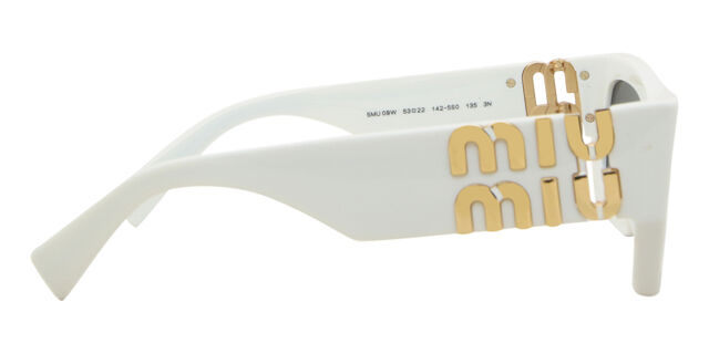 Miu Miu MU09WS 1425S0 Sunglasses White Cat Eye Frame, Dark Grey Lenses Miu Miu Accessories | New Miu Miu Mu09ws 1425s0 White Dark  main image 3