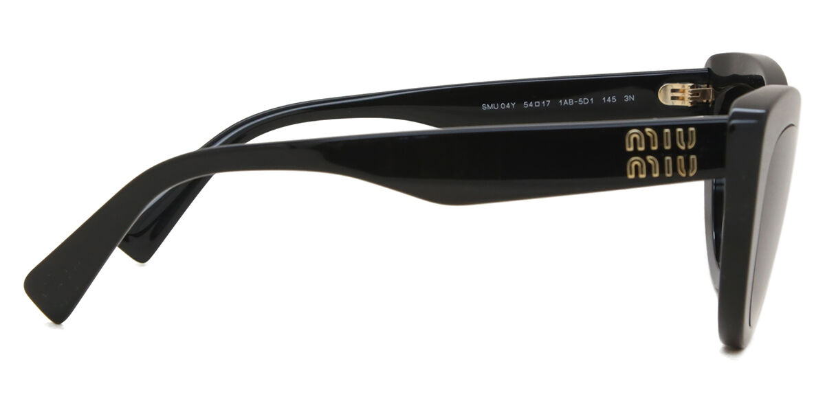 MiuMiu◆キャッツアイサングラス ロゴ モード クラシック MU04YS MU04YS sunglasses Black | SmartBuyGlasses US