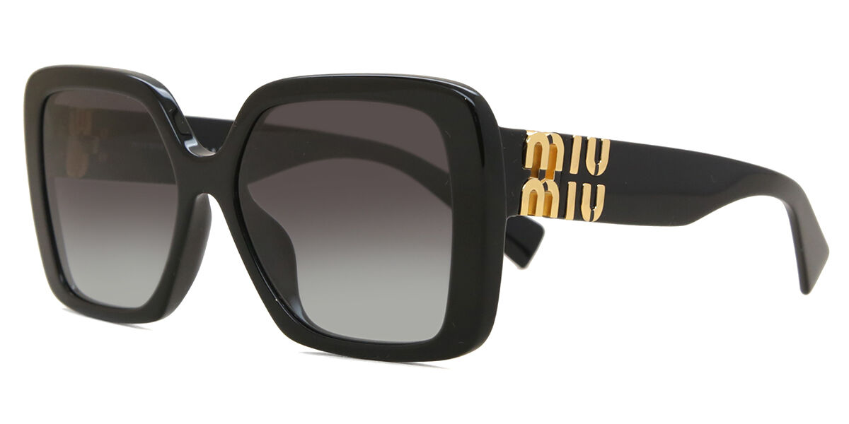 MIU MIU スクエアフレムサンクラス MU10YS 1AB5D1 MU10YS sunglasses Black | SmartBuyGlasses US