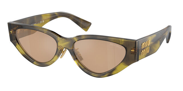 Miu Miu MU03ZS 13Q40D Cat Eye Transparent Striped Green  display picture 3