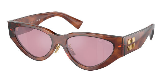 Miu Miu MU03ZS 11Q50D Cat Eye Transparent Striped Tobacco  display picture 1