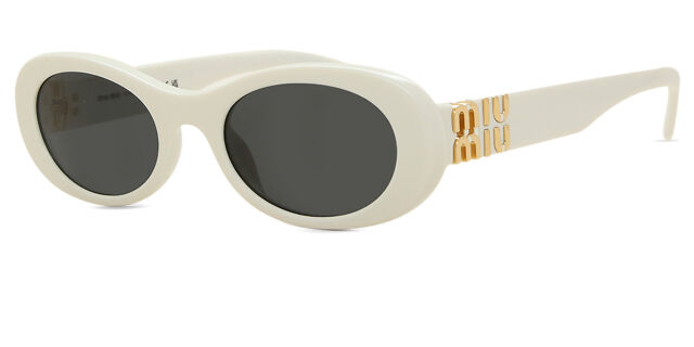 Miu Miu MU06ZS 1425S0 Oval White Sunglasses | SmartBuyGlasses US display picture 3