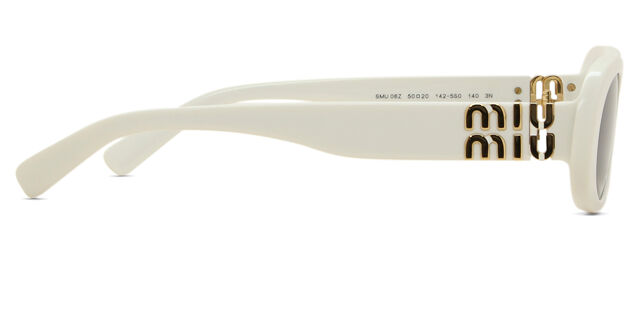 Final Price! Miu Miu MU06ZS 1425S0 White Grey Sunglasses MIU MIU MU 06ZS 1425S0 Sunglasses White Frame Dark Grey  main image 2