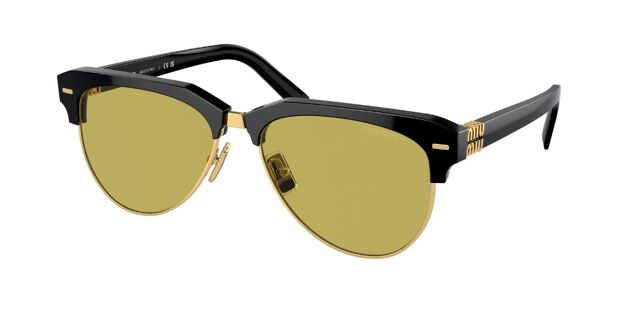Miu Miu MU09ZS 1AB07O Browline Black/Gold Sunglasses  display picture 1