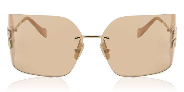 Miu Miu MU54YS ZVN20F Wraparound Pale Gold Sunglasses  display picture 2