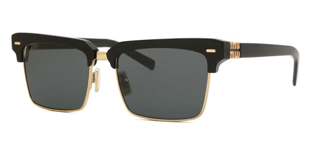 Miu Miu MU10ZS 1AB5S0 Browline Black/Gold Sunglasses  display picture 2