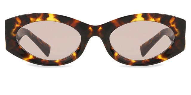 Miu Miu MU11WS 14L20I Oval Honey Yellow Tortoise Sunglasses  display picture 3