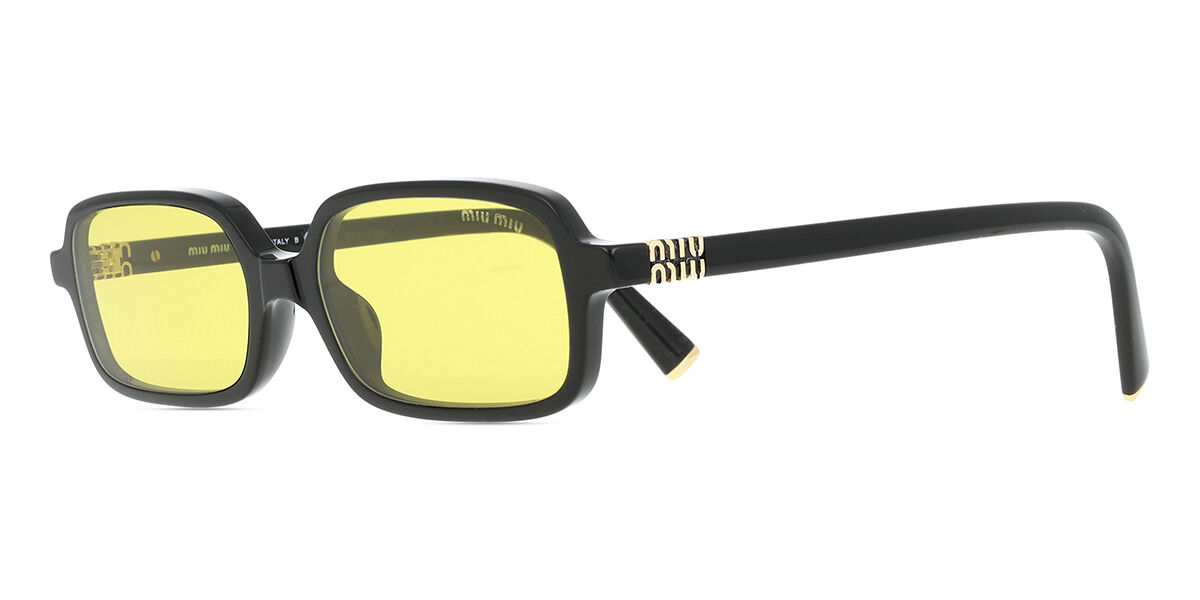 サングラス MIU MIU Woman Sunglasses Black 1 11ZS 16K07O Miu Miu Regard Black Sunglasses With Green Lenses | MU 11ZS
