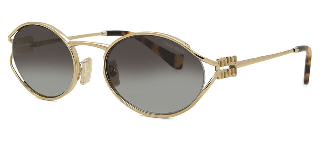 Miu Miu MU52YS ZVN5D1 Rectangle Pale Gold Sunglasses  display picture 2