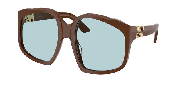 Miu Miu MUA07S 24D20R Geometric Chocolate Brown Sunglasses  display picture 2