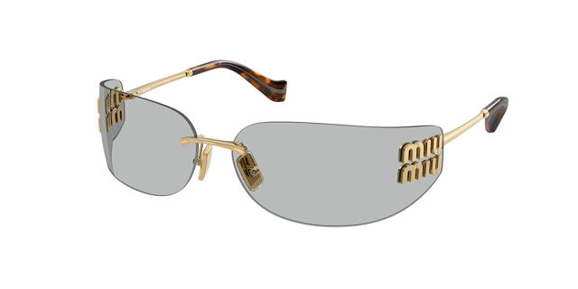 Miu Miu MUA51S 5AK50K Rectangle Gold Sunglasses  display picture 1