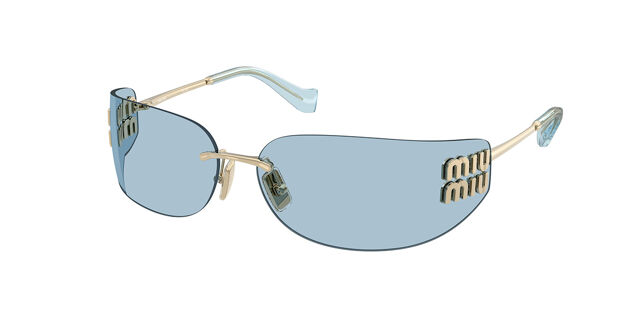 Miu Miu MUA51S ZVN10P Rectangle Pale Gold Sunglasses  display picture 1