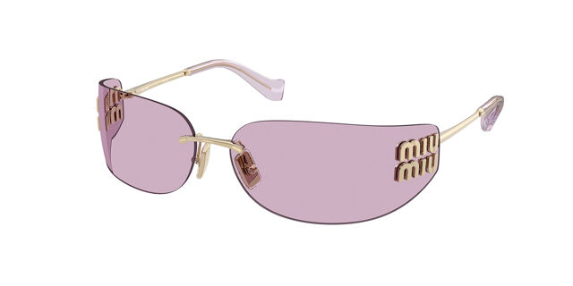 Miu Miu MUA51S ZVN90O Rectangle Pale Gold Sunglasses 