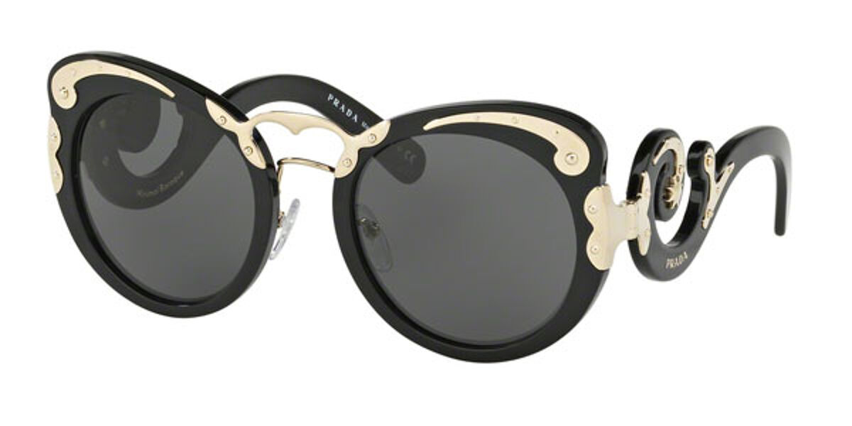 Prada PR 07TS MINIMAL BAROQUE 1AB1A1 Sunglasses Black | SmartBuyGlasses UK