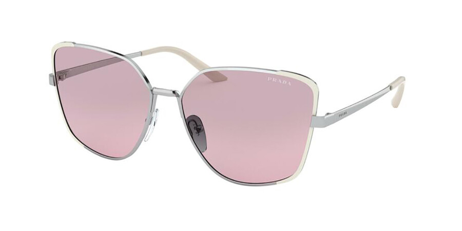 Prada PR 60XS 08B4W1 Sunglasses Silver/Ivory | SmartBuyGlasses India