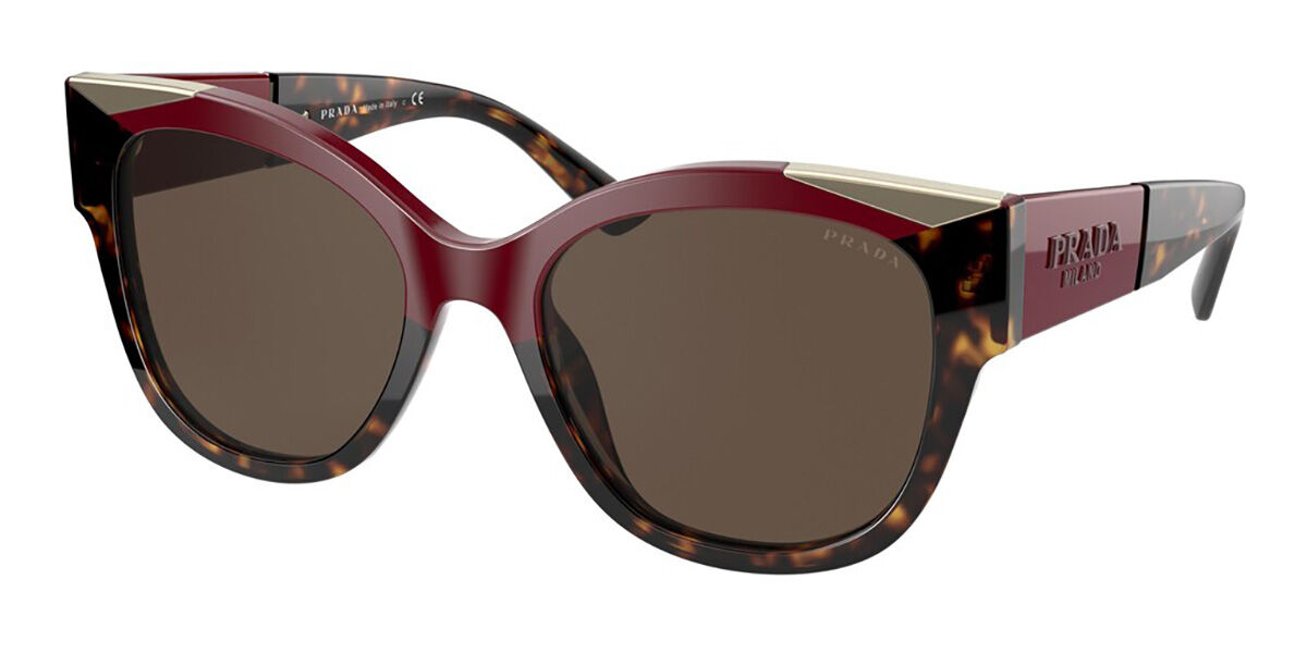 Prada PR 02WS 07C0D1 Sunglasses Cherry Dark Havana | VisionDirect Australia