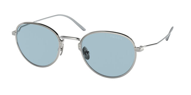 Prada PR 53WS 05Q05I Oval Satin Titanium Silver Sunglasses  display picture 1