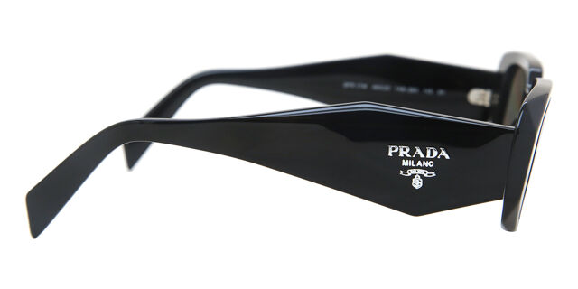 Prada™ PR 17WS 1AB2B0 49 - Black NEW Prada Black Rectangle Sunglasses, Dark Grey Lenses PR  main image 4