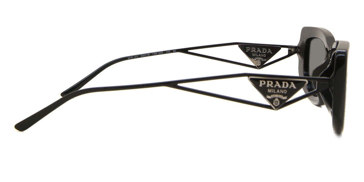【PRADA】PRA14S 1AB5S0 サングラス 関税送料込 Prada PR A14S 1AB5S0 Black Plastic Butterfly Sunglasses Grey