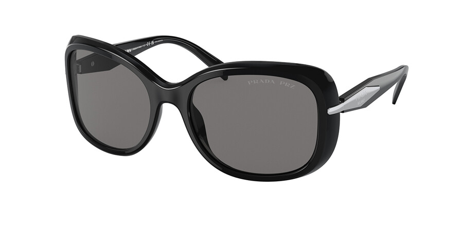 Prada PR 04ZS Polarized 1AB5Z1 Sunglasses Black | VisionDirect Australia