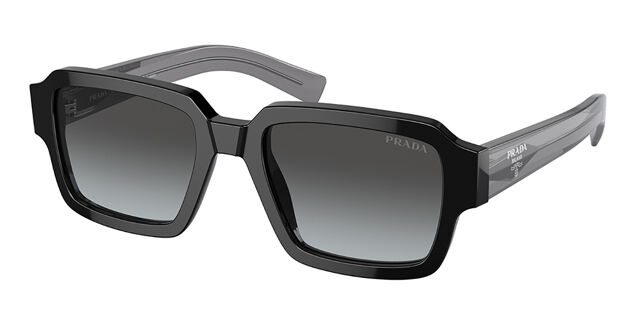 Prada PR 02ZSF Asian Fit 1AB06T Square Black Sunglasses  display picture 3