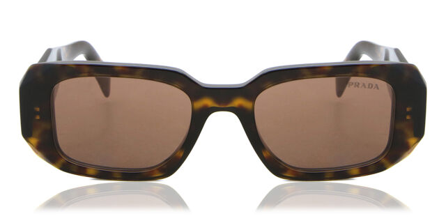 Prada PR 17WS Asian Fit 2AU03U Rectangle Tortoise Sunglasses 