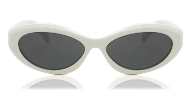 Prada White Oval Sunglasses unisex PR26ZS 17K08Z Prada Men Sunglasses Talc White Dark Grey Oval PR26ZS 17K08Z  main image 4