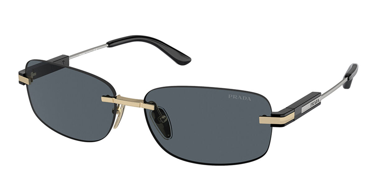 Photos - Sunglasses Prada PR 68ZS ZVN09T Men's  Gold Size 60 