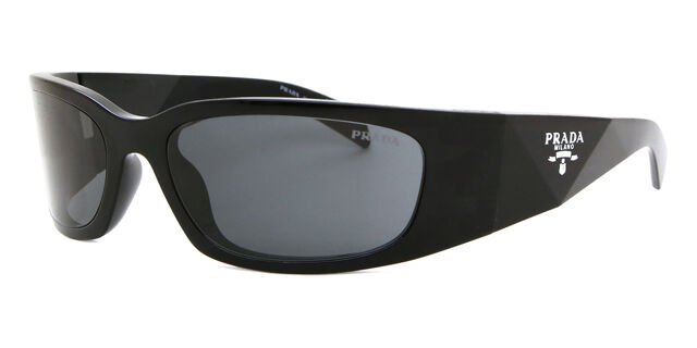 Prada PR A19S 1AB5S0 Wraparound Black Sunglasses  display picture 1