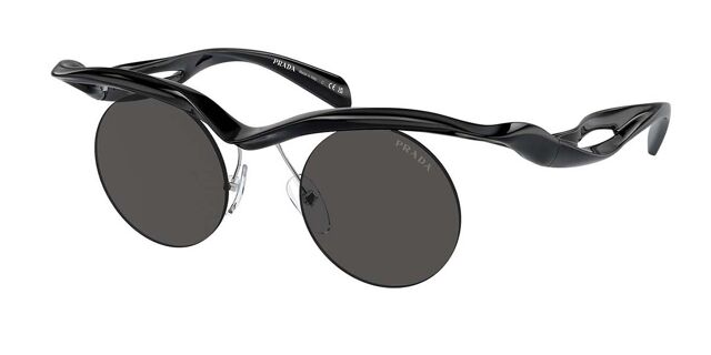 Prada PR A18S 1AB5S0 Round Black Sunglasses | SmartBuyGlasses US display picture 1