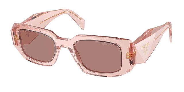 Prada PR 17WSF Asian Fit 19Q10D Rectangle Transparent Peach 