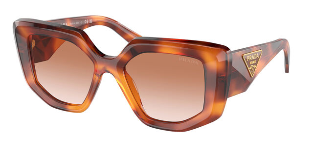 Prada PR 14ZS 18R70E Geometric Cognac Tortoise Sunglasses  display picture 2