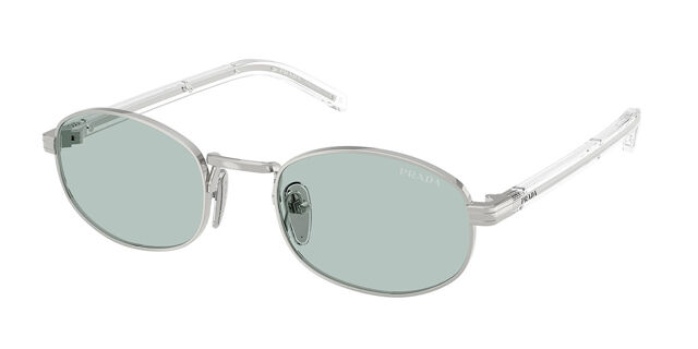 Prada PR B53S 1BC40N Oval Silver Sunglasses | SmartBuyGlasses US