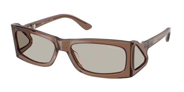 Prada PR B03S 16W5J2 Rectangle Transparent Brown Sunglasses  display picture 2