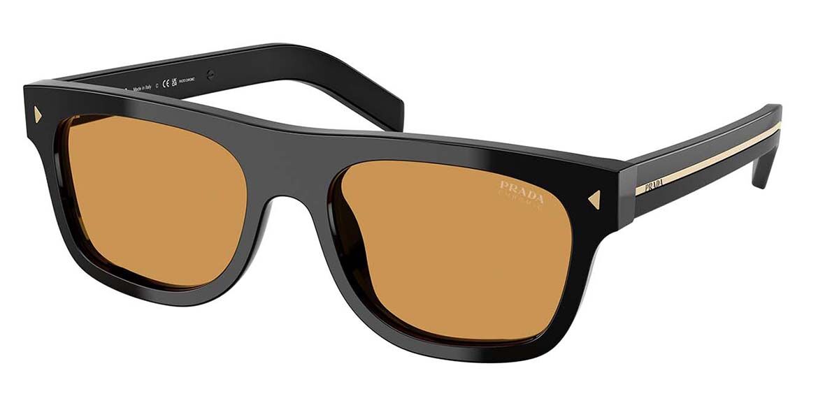 Image of Prada PR B12SF Asian Fit 16K60F Óculos de Sol Pretos Masculino PRT