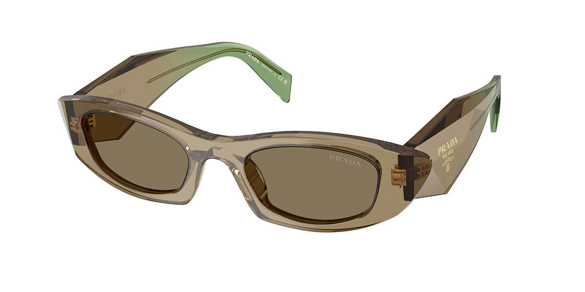 Prada Damski Transparent Terra Brown Pr B16sf Azjatycki Krój 29E90f 52 Brazowe E Okulary Przeciwsloneczne